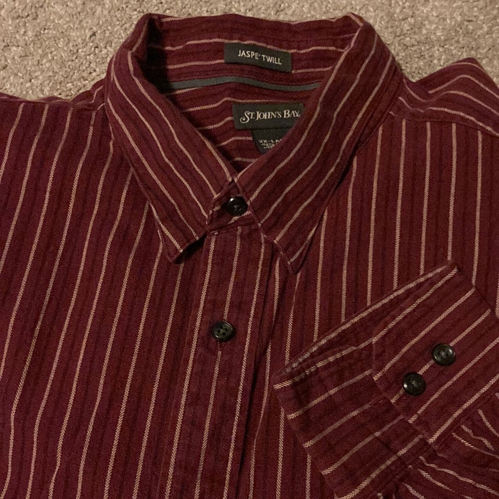 XXL Burgundy long sleeve with pin stripe in excellent condition
